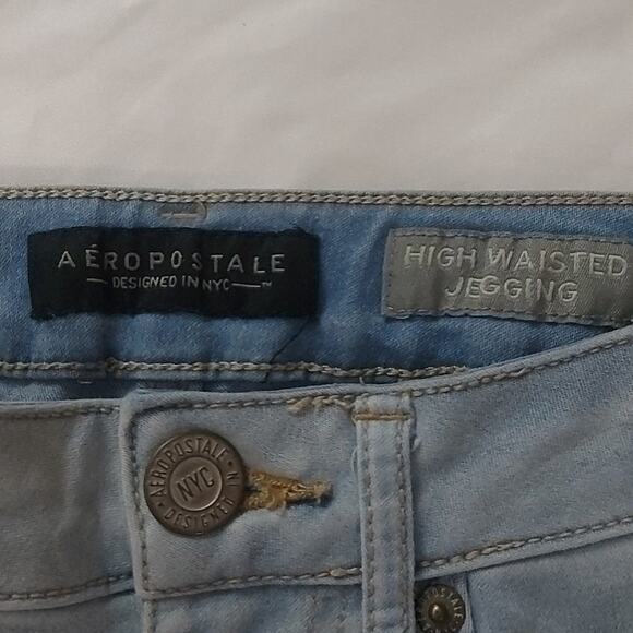 Aeropostale High Waisted Jegging Jean 0 Light Wash Casual Comfy Boho Streetwear - Picture 9 of 11